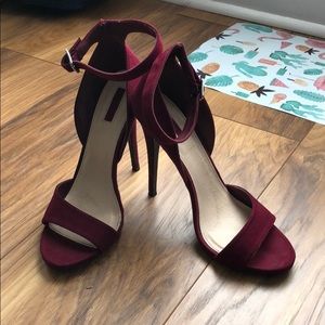 Burgundy high heels
